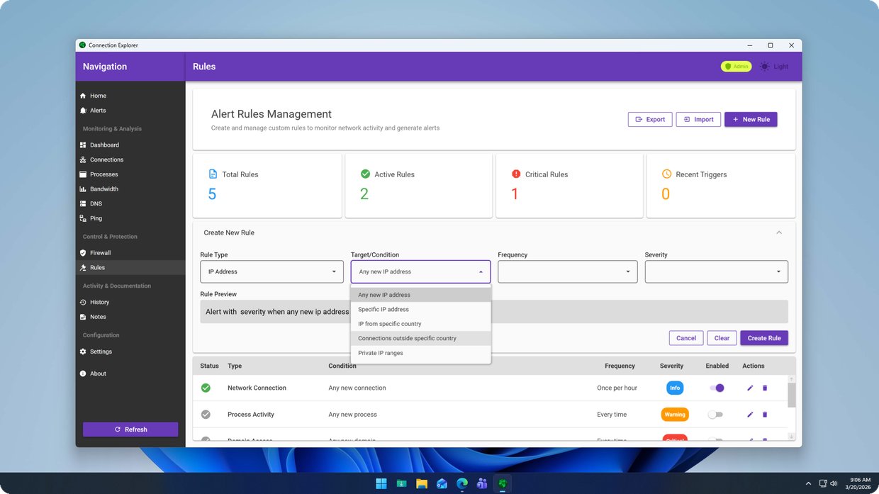 Connection Explorer - Smart alerts