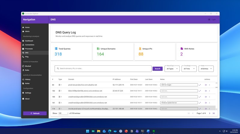 Connection Explorer - Notes