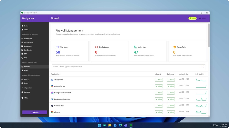 Connection Explorer Screenshot