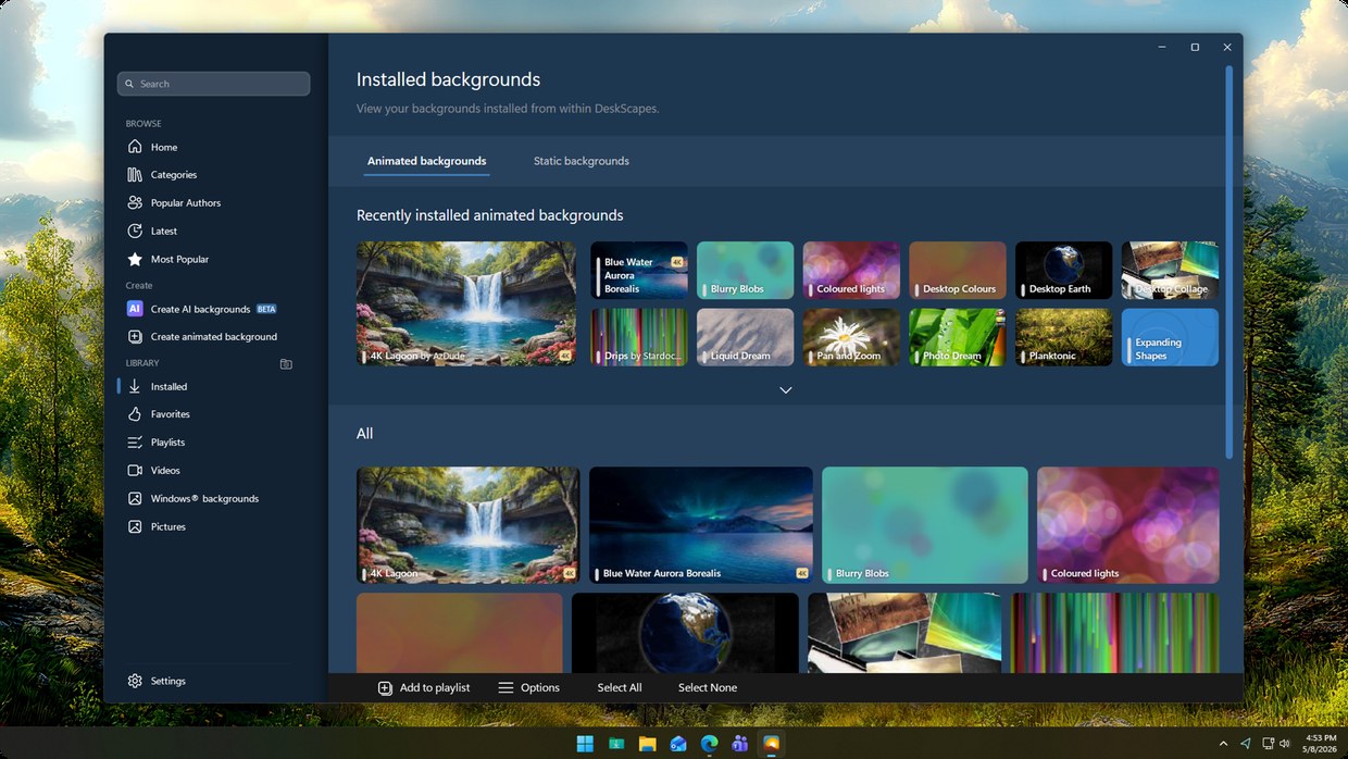 DeskScapes 11 - Organize your creations