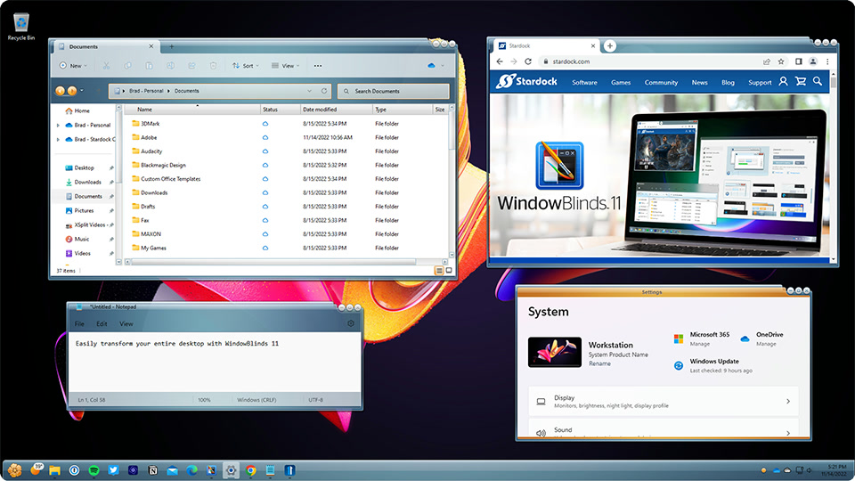 WindowBlinds 11 - Skin configuration